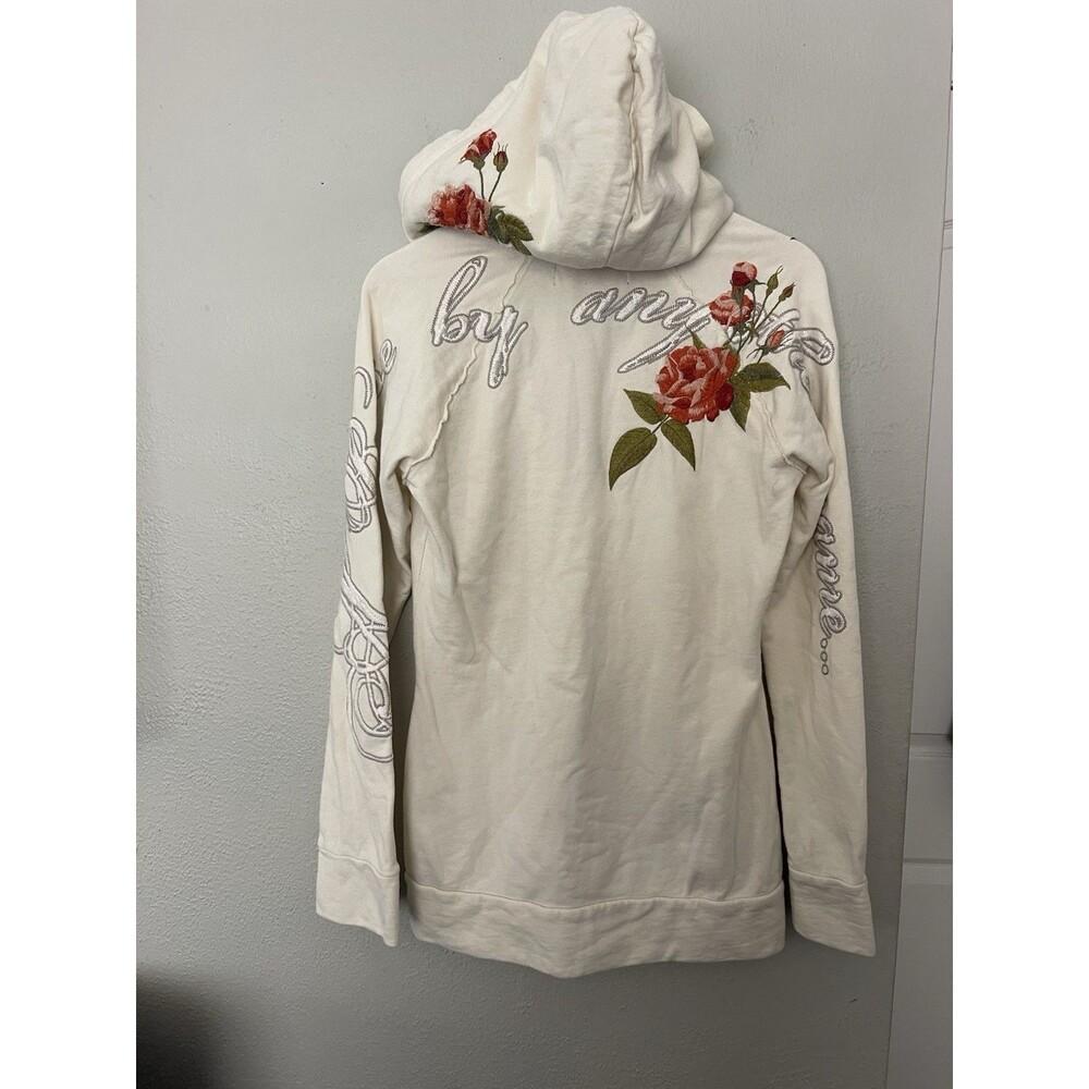 Jonhny Was Hoodie Womens S Embroidered Half Zip Floral Boho Festival - Picture 3 of 5
